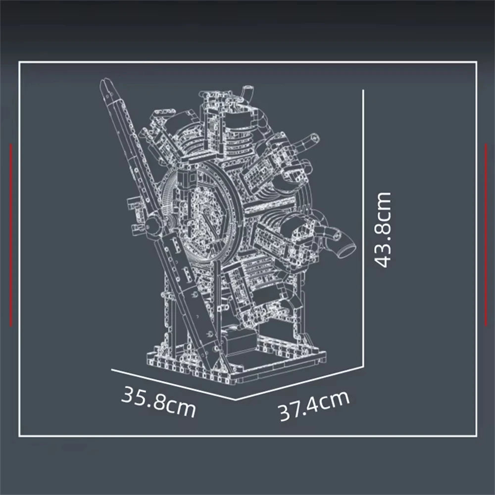 Mould King 10233 Technical Car Engine Model Motorized Radial Aviation Building Block Brick Assembly Kit 3089PCS Kids Toys Christmas Gifts