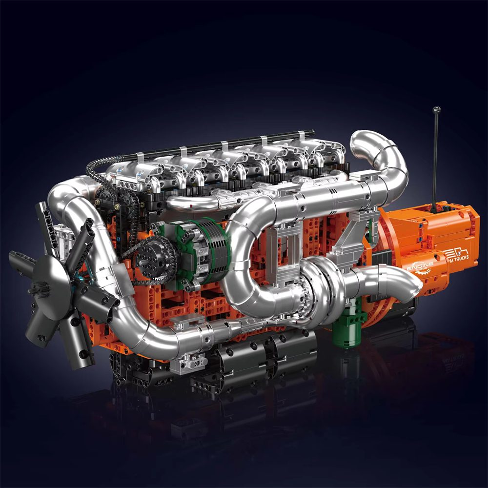 Mould King 10200 Technical Car The Motorized Heavy-Duty Truck Engine Model Building Block Assembly Kit Transmission Brick Christmas Gift