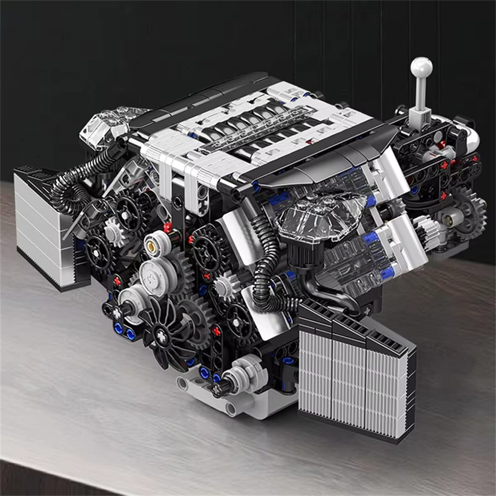 Mould King 10230 Technical Car Engine Toys The Motorized A8 Car W12 Twin Turbo Engine Building Block Brick Set Assembly 871PCS Kids Christmas Gift