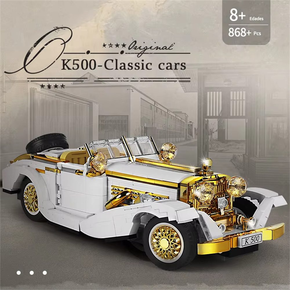 Mould King 10003 Technical Car The K500 Vintage Car Building Block Assembly Kit 868PCS Toys Kids Christmas Gift