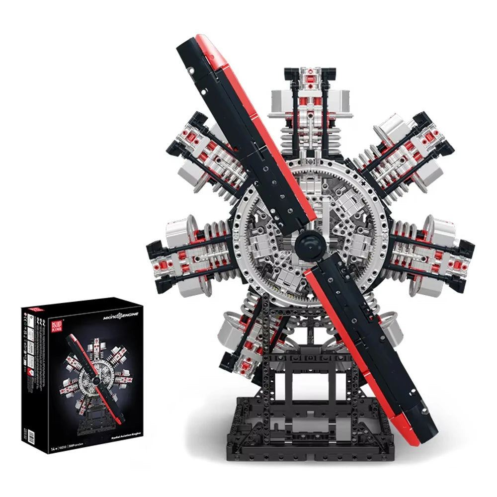 Mould King 10233 Technical Car Engine Model Motorized Radial Aviation Building Block Brick Assembly Kit 3089PCS Kids Toys Christmas Gifts