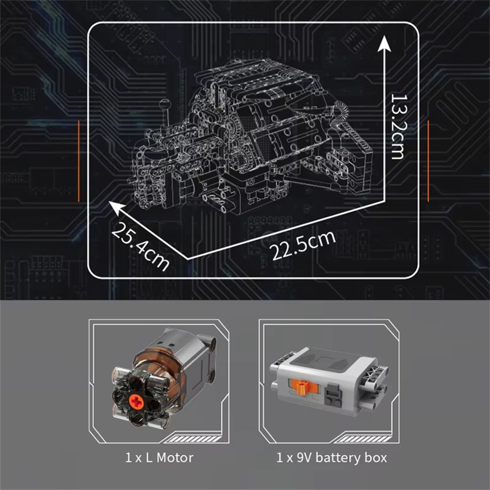 Mould King 10230 Technical Car Engine Toys The Motorized A8 Car W12 Twin Turbo Engine Building Block Brick Set Assembly 871PCS Kids Christmas Gift