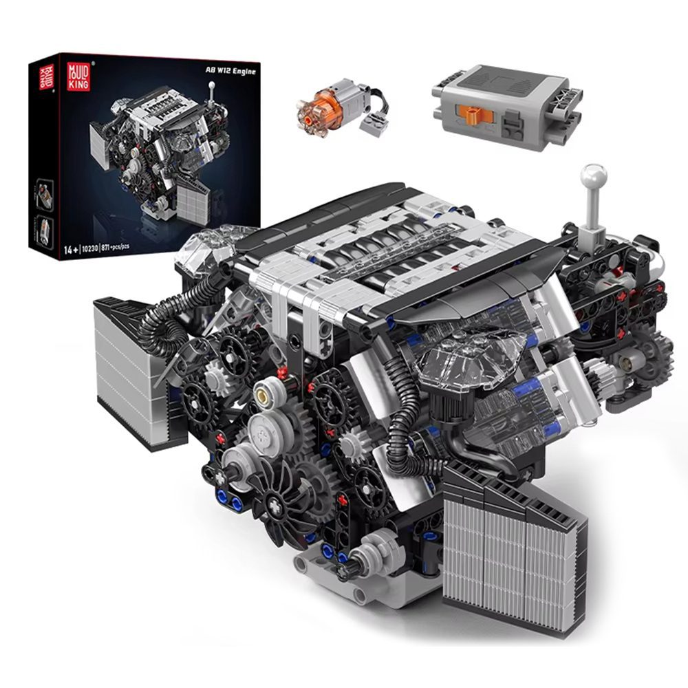 Mould King 10230 Technical Car Engine Toys The Motorized A8 Car W12 Twin Turbo Engine Building Block Brick Set Assembly 871PCS Kids Christmas Gift
