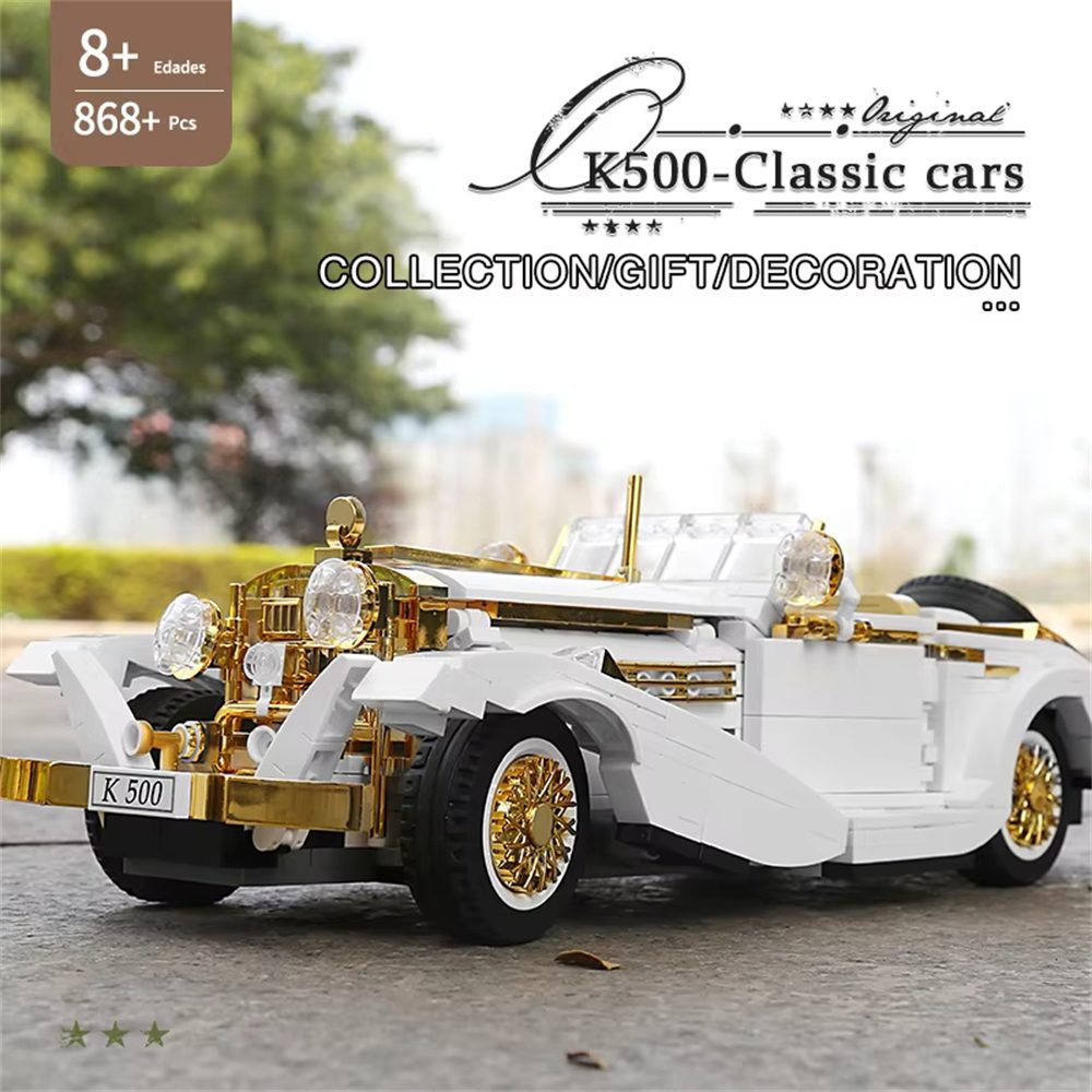 Mould King 10003 Technical Car The K500 Vintage Car Building Block Assembly Kit 868PCS Toys Kids Christmas Gift
