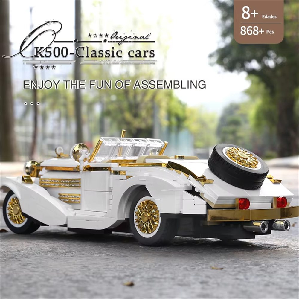 Mould King 10003 Technical Car The K500 Vintage Car Building Block Assembly Kit 868PCS Toys Kids Christmas Gift