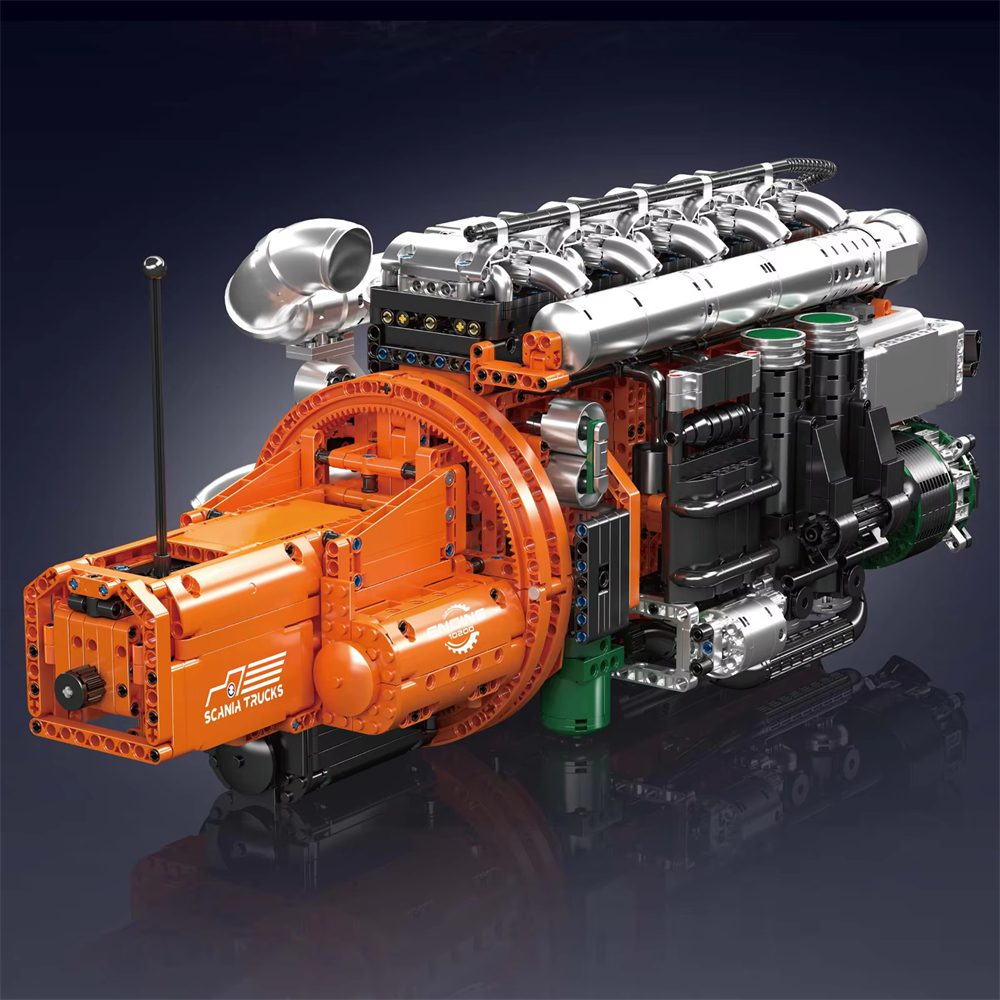 Mould King 10200 Technical Car The Motorized Heavy-Duty Truck Engine Model Building Block Assembly Kit Transmission Brick Christmas Gift
