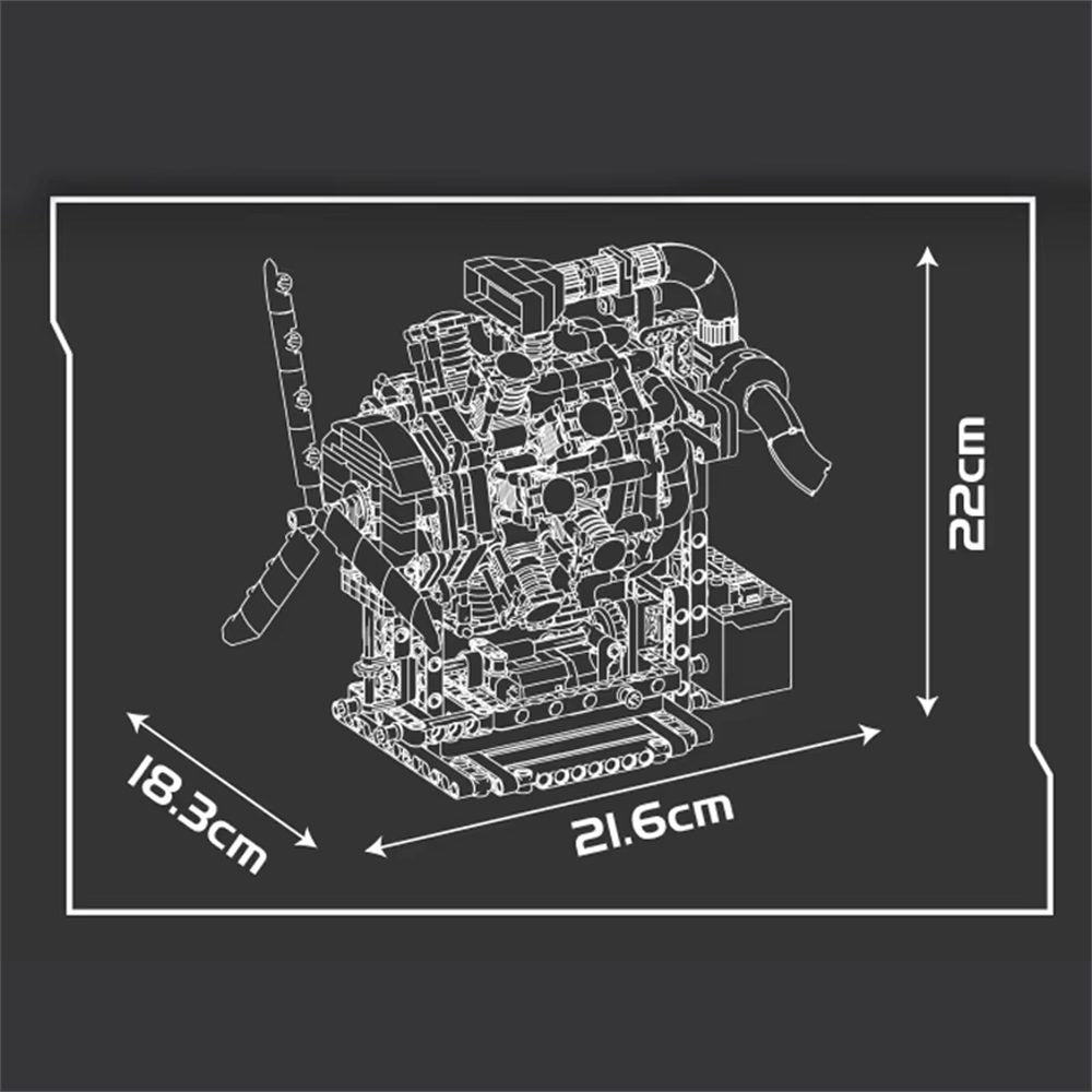 Mould King 10211 Technical Engine Toys Motorized Radial Aviation Engine Building Block Assembly Engine Set 1147PCS Kids Christmas Gift