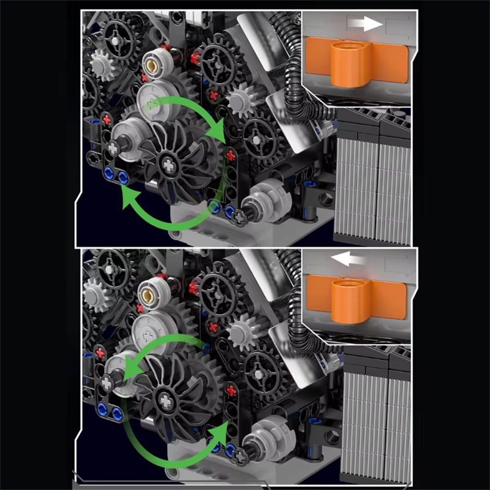 Mould King 10230 Technical Car Engine Toys The Motorized A8 Car W12 Twin Turbo Engine Building Block Brick Set Assembly 871PCS Kids Christmas Gift