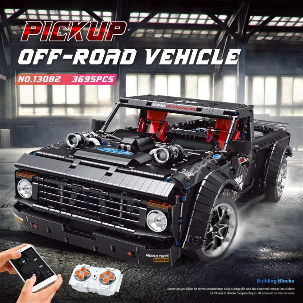 Mould King 13082 Technical Car Building Block The Motorized MOC-34316 Off-Road Pickup Truck Assembly Kit 3695PCS Kids Christmas Gift