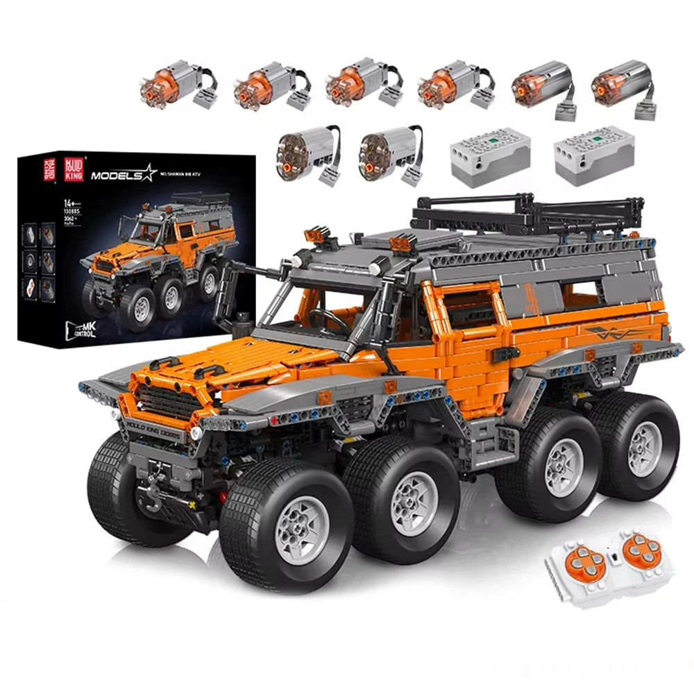 Mould King 13088 13089 Technical Car Toys The RC Avtoros Shaman 8×8 Building Block Assembly Kit Vehicle Brick Set Kids Christmas Gift